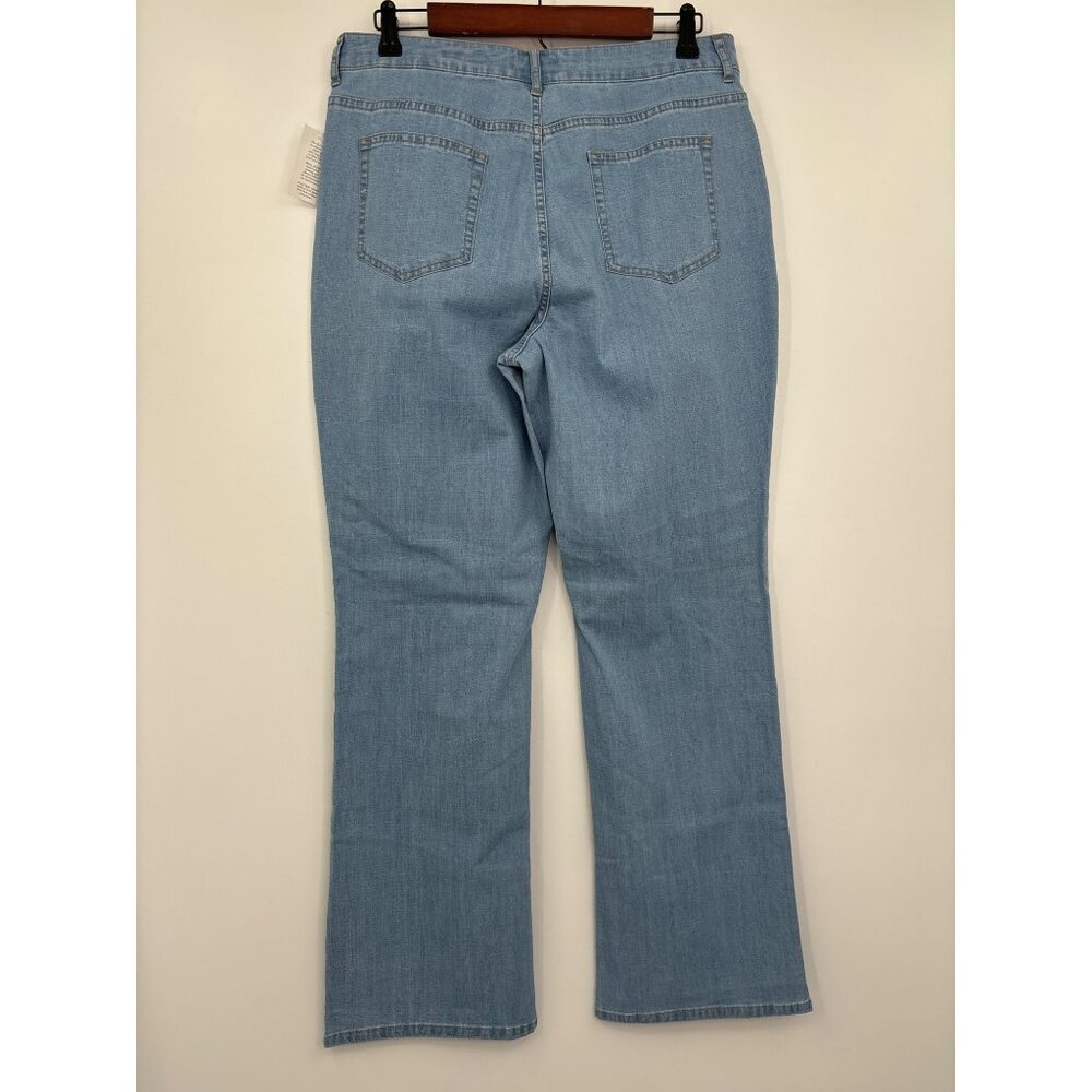 LOGO by Lori Goldstein Lightweight Bootcut 5-Pocket Jeans Light Wash 14 NWOT - Picture 4 of 7